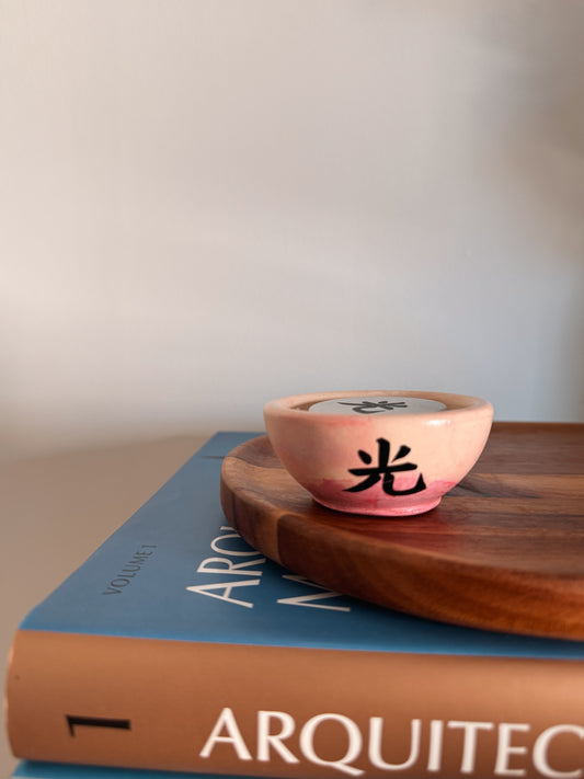 Tealight creme & rosa - Edição black week