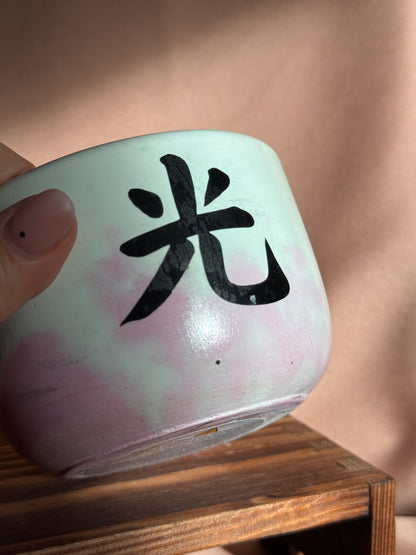 Medium green and pink candle - Black week edition