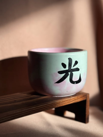 Medium green and pink candle - Black week edition