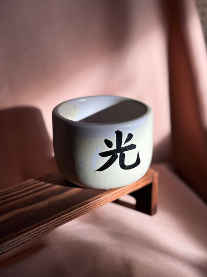 Medium lilac and yellow candle - Black week edition