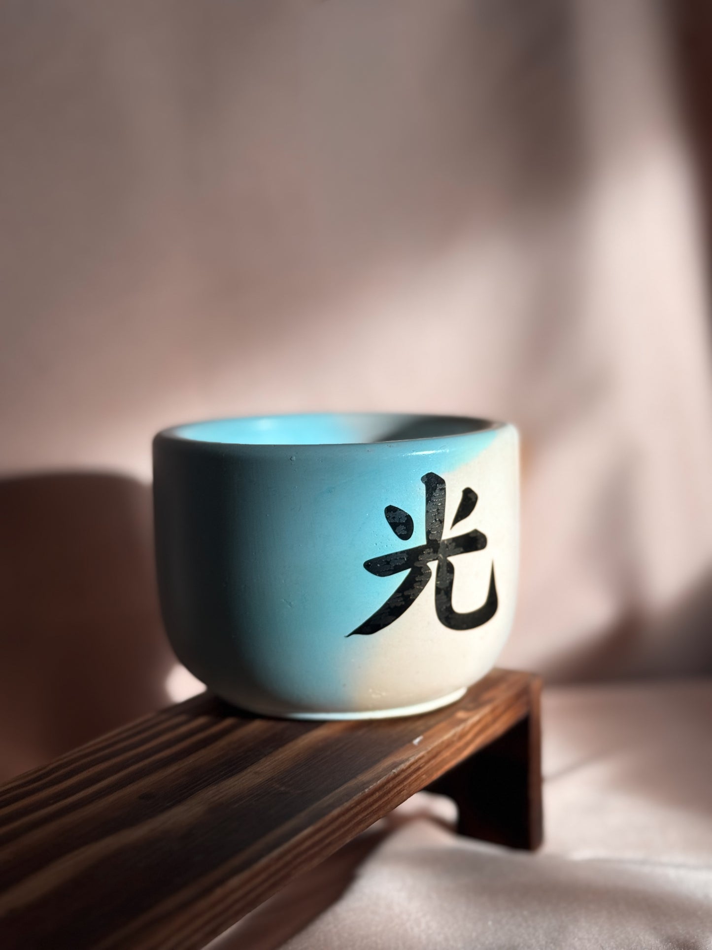 Medium blue and cream candle - Black week edition