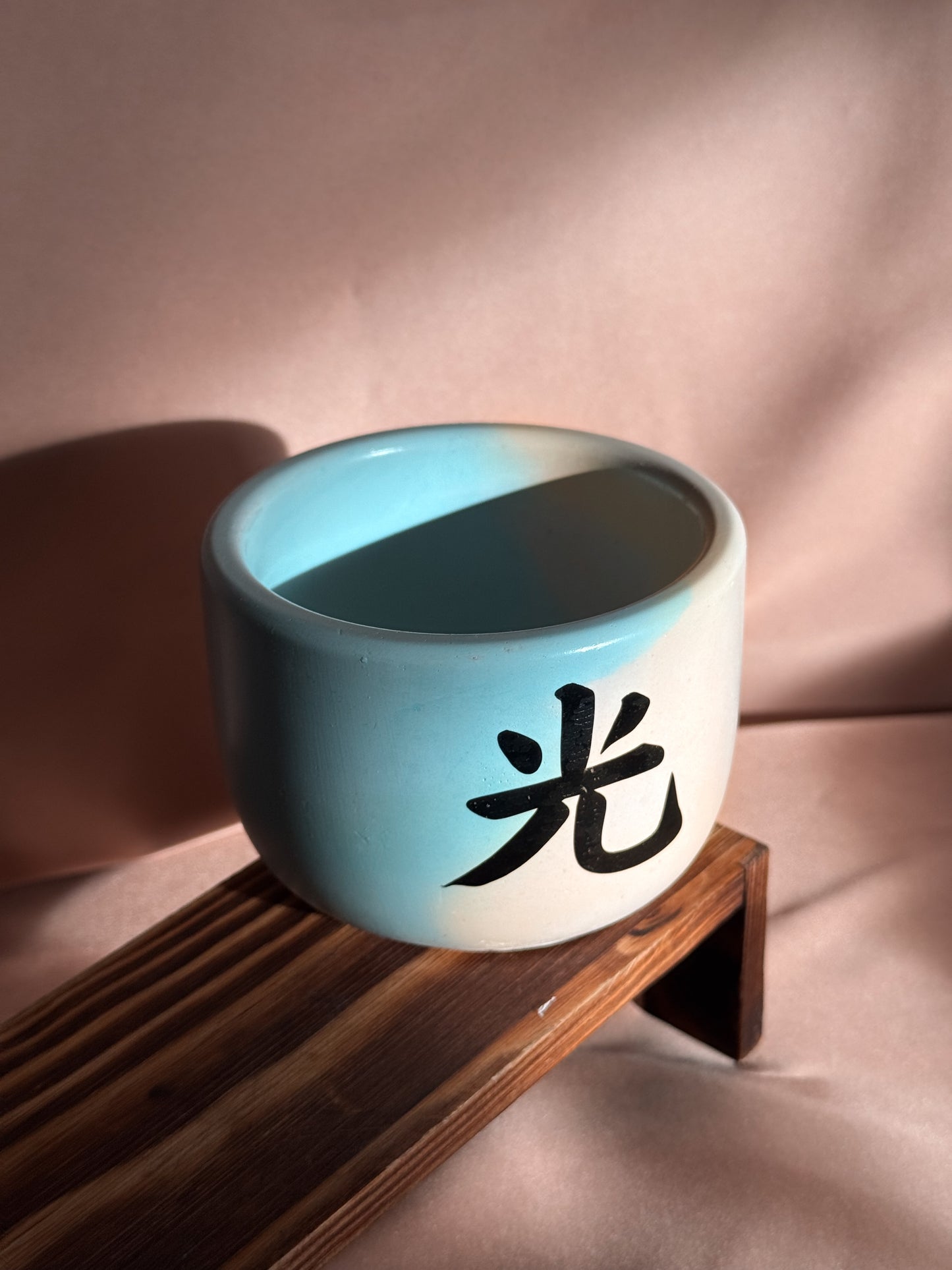 Medium blue and cream candle - Black week edition