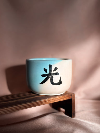 Medium blue and cream candle - Black week edition