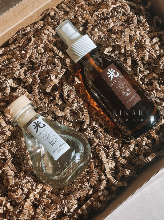 Coffret Difusor transparente & Spray âmbar